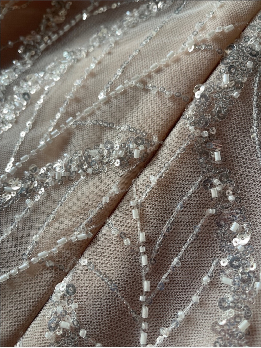 Strapless Embroidered Midi Dress in Nude - Picture 15 of 15